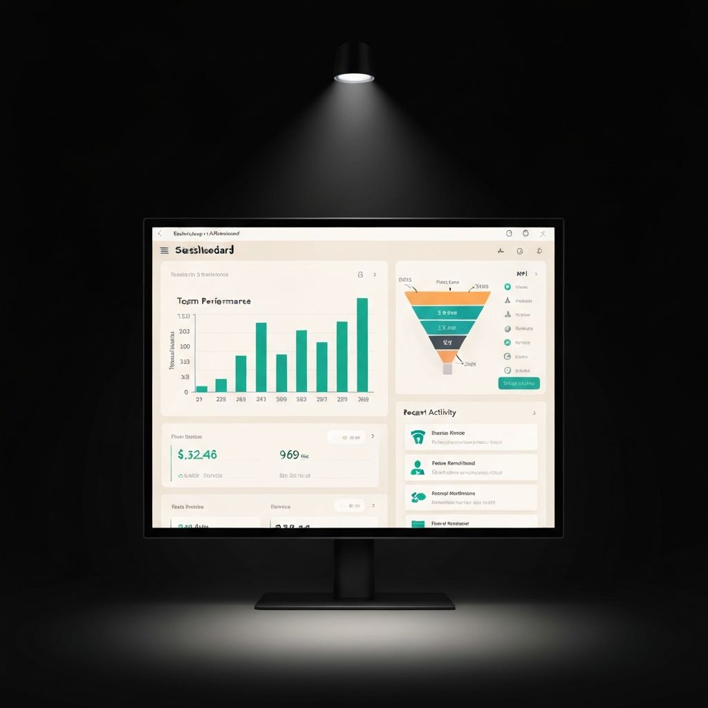 Manager Console with team performance charts, pipeline funnel, and KPI cards